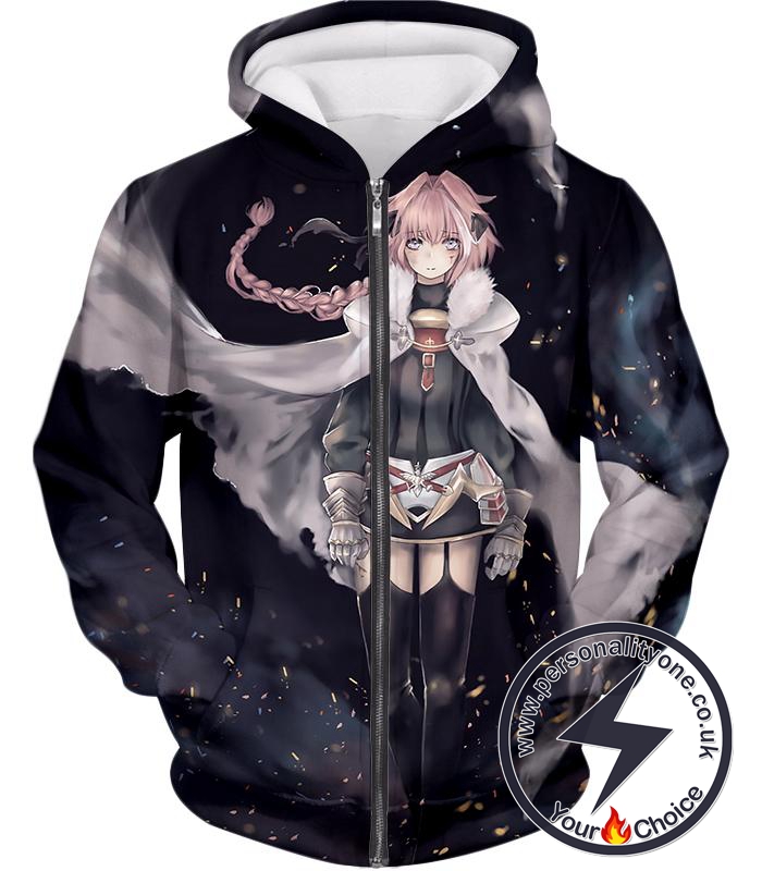 Fate Stay Night Apocrypha Rider of Black Astolfo Extella Action Zip Up Hoodie